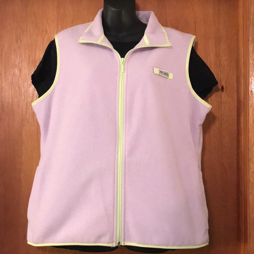 XL fleece Columbia PFG lilac and yellow vest